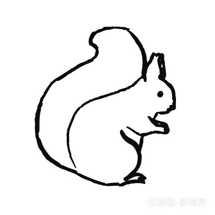 斯堪的纳维亚风格的可爱手绘动物简单的线条艺术矢量图