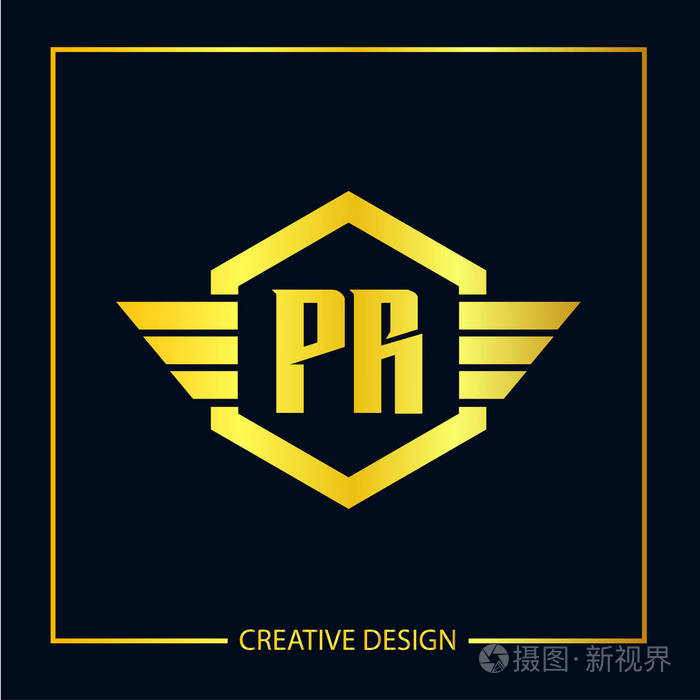 初始字母pr标志模板矢量设计