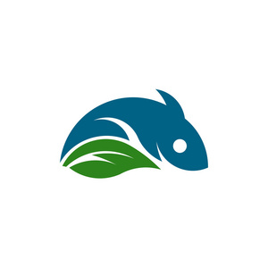 有农场和鱼的模板. 天然农产品标签. 白色背景上分离的颜色标志型.