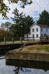 M Illinois and Michigan canal in rural Illinois.  Fall colors 