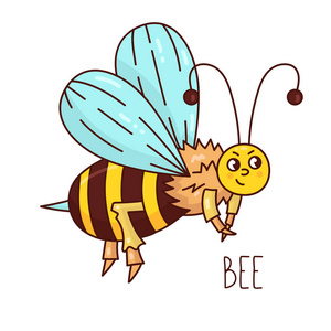 可爱的蜜蜂昆虫向量字符