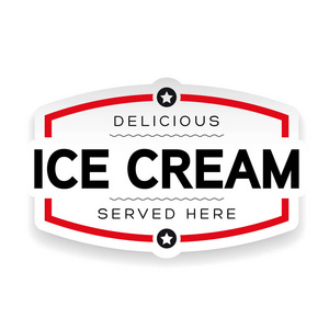 冰淇淋标签标志复古
