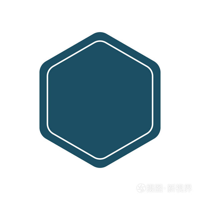 设计模板五边形徽章或框架.简单的最小横幅中的普通几何形状.