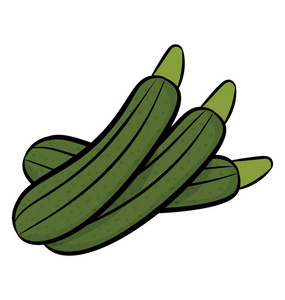 一种蔬菜冬瓜手绘图标设计