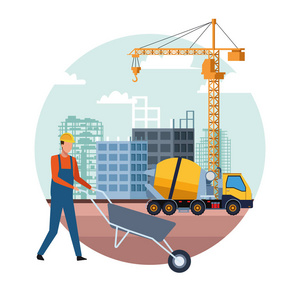 建筑施工卡通照片