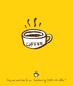咖啡馆海报粗略咖啡插图矢量