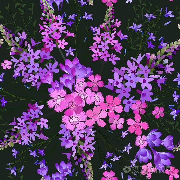 现代花卉背景. 民间风格.