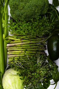 健康的绿色食品，清洁的饮食，蔬菜健康的素食观念