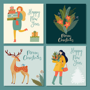 s posters or cards with text. Vector retro style illustration.