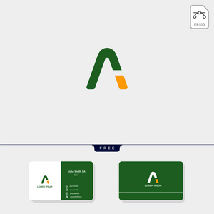 高级抽象初始A，标志模板矢量插图和标志灵感的企业，名片设计包括