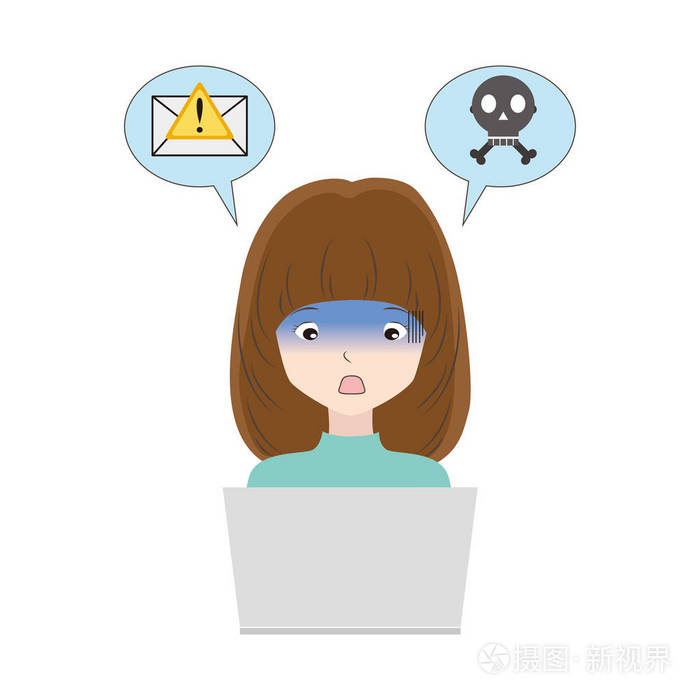 女人脸色苍白,带着笔记本电脑