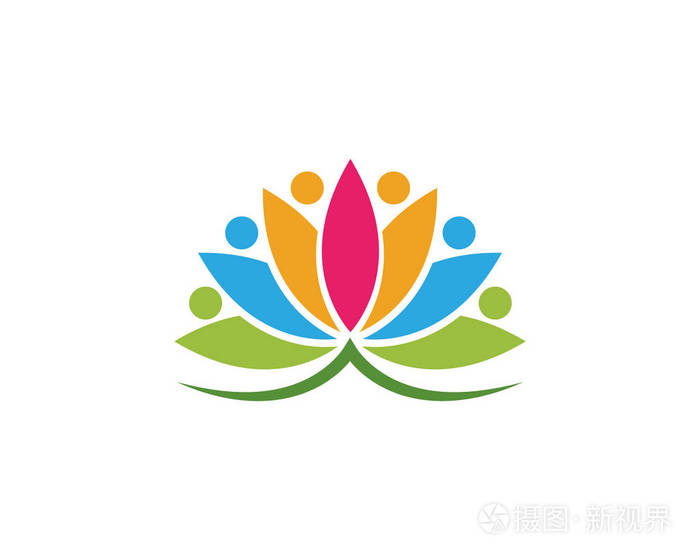 美丽矢量莲花设计标志模板图标