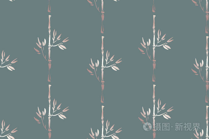 无缝图形手绘竹子图案