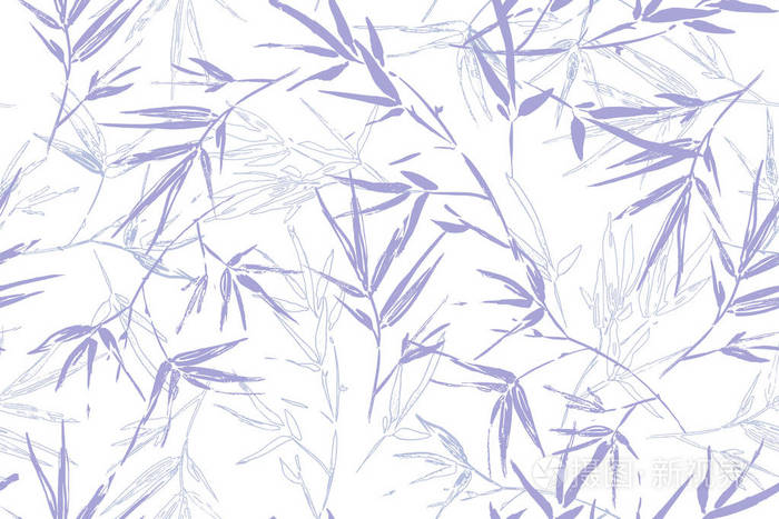 无缝图形手绘竹子图案