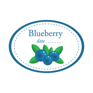 蓝莓标签矢量设计隔离在白色背景。鲁恩