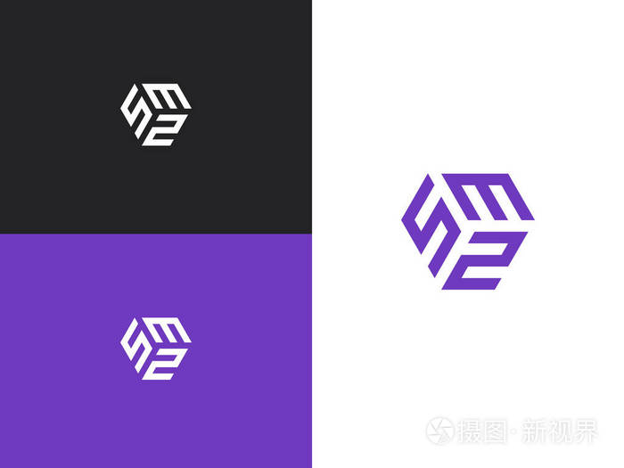 组合数字532矢量元素的图标模板.