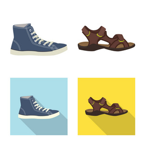 鞋和鞋类标志的向量例证。鞋和足库存向量例证的收集