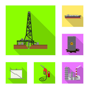 油和气符号的向量例证。收集石油和汽油股票符号的网站
