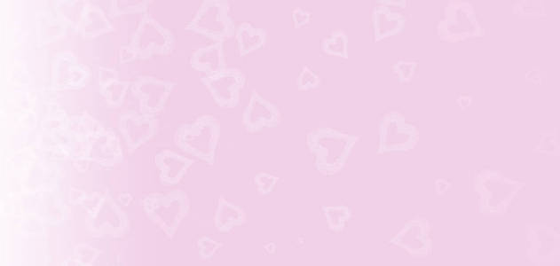 粉红色背景上的博克心。 情人节和爱的概念。 横宽屏幕横幅格式