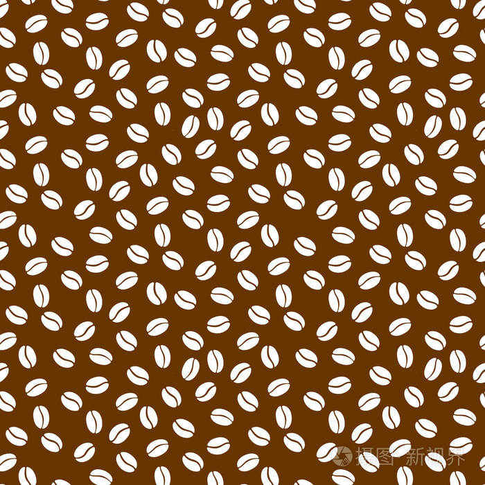 咖啡豆在棕色无缝向量背景