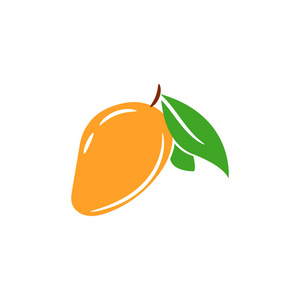 芒果热带水果载体分离插图。 多汁的夏季水果图标剪辑艺术。
