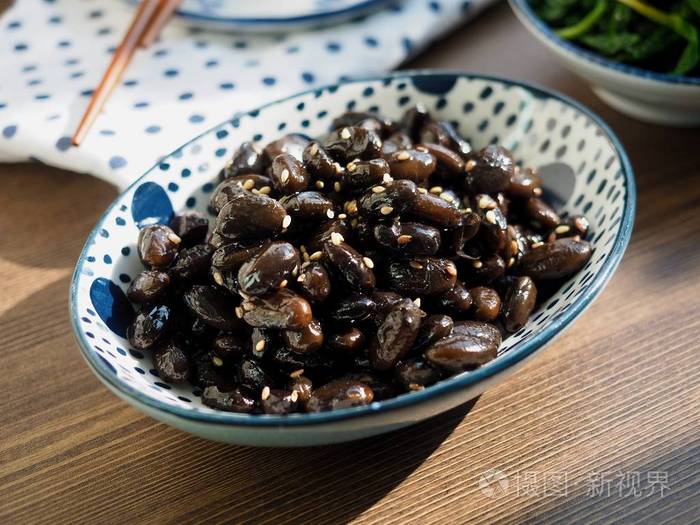 韩式配菜调味菠菜及豆豉