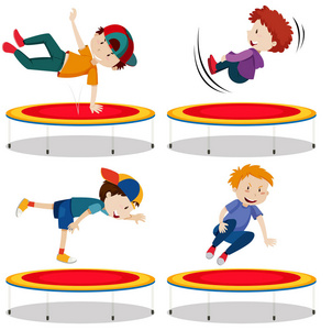 男孩跳蹦蹦床图片-男孩跳蹦蹦床素材-男孩跳蹦蹦床插画-摄图新视界