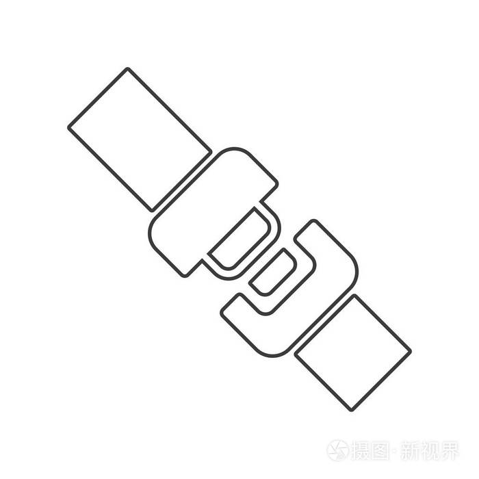 安全带. 细线轮廓. 矢量图标.插画-正版商用图片14b1db-摄图新视界