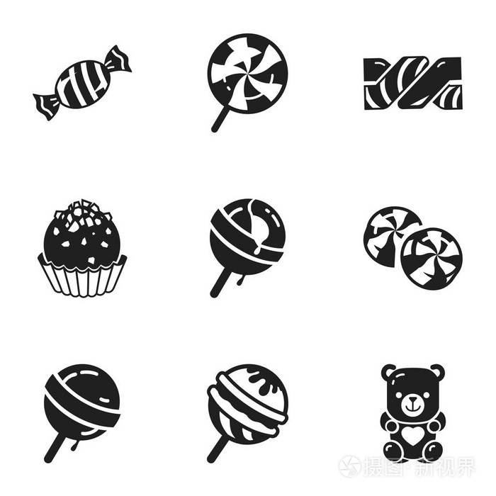 糖糖果图标集, 简单的风格