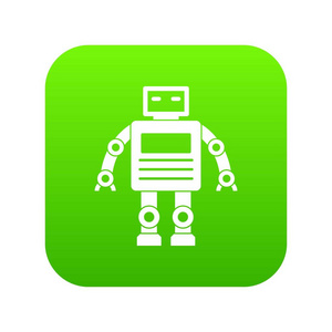 机器人图标数字绿色