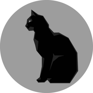 猫黑暗的野生向量的黑色剪影