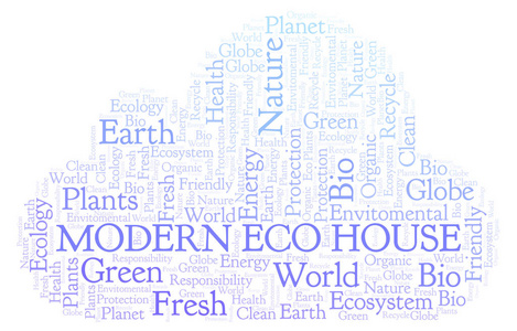 现代生态房子词云。 WordCloud仅用文本制作。