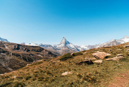 美丽的山景，在瑞士泽马特的马特霍恩峰。