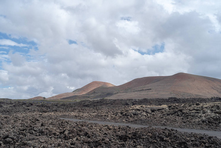 岩石火山景观拉纳罗特加那群岛西班牙