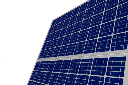 白色背景工业插图3D插图隔离的太阳能电池板