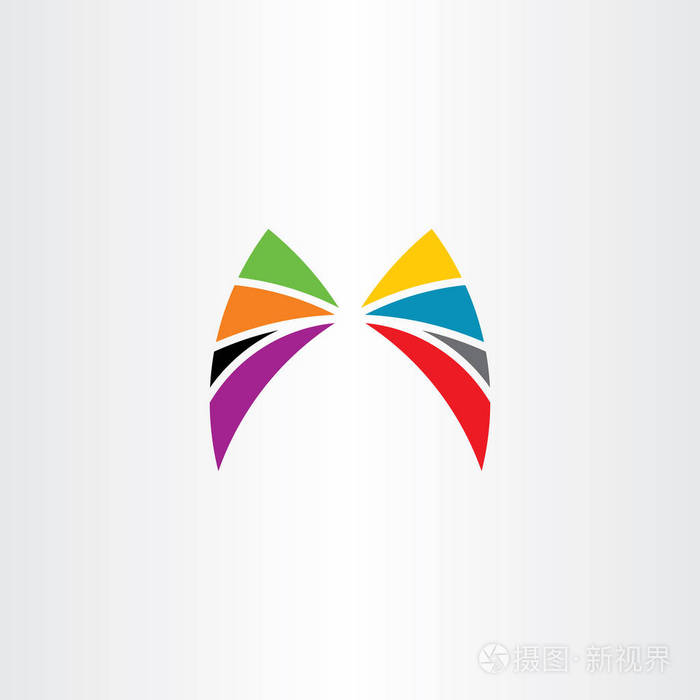 蝴蝶标志彩色符号标志设计