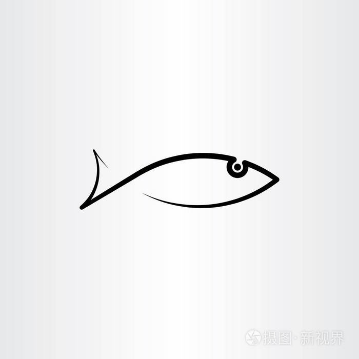 矢量黑鱼图标符号设计插画-正版商用图片14bste-摄图新视界