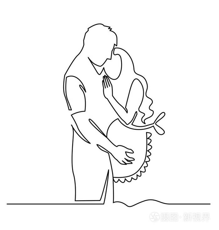 孕妇与丈夫的性格插画-正版商用图片14bxgl-摄图新视