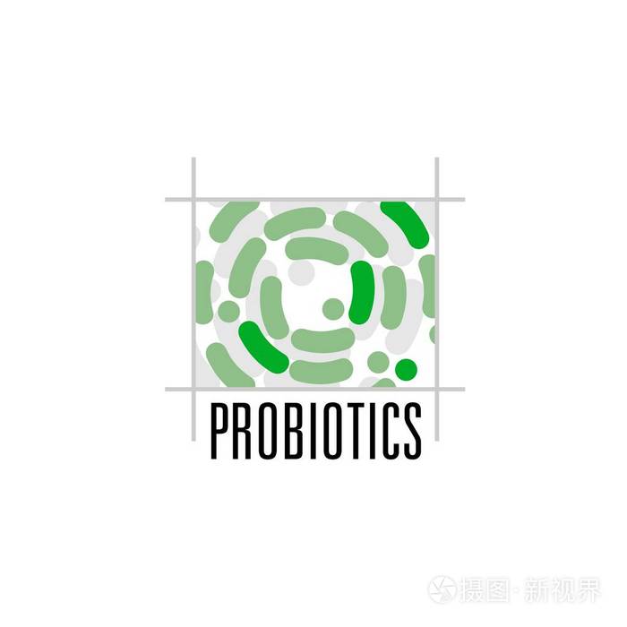 细菌标志. 用于治疗目的健康营养成分的概念.