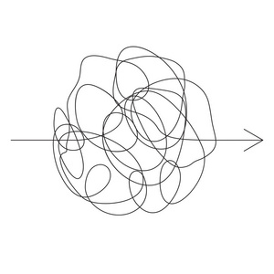 凌乱的线. 涂鸦结球. 疯狂忙碌的大脑照片
