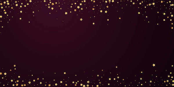 金色的星星随机奢华的闪闪发光的五彩纸屑。Scatt