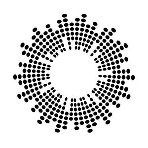 抽象均衡器音乐声波圆圈矢量图标符号。 标志设计圆形线图标圆形项目元素背景图