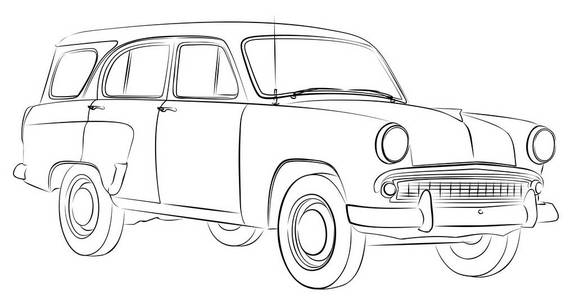 复古车素描图片-复古车素描素材-复古车素描插画-摄图新视界