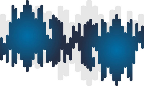 蓝色和灰色背景与半色调过渡圆形线条无缝图案