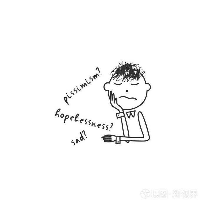 抑郁症的征兆和症状心理健康问题的向量说明
