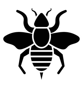 蜜蜂昆虫字形图标设计