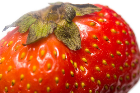 白色背景上的红色草莓