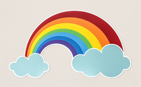 五颜六色的彩虹与云彩图标