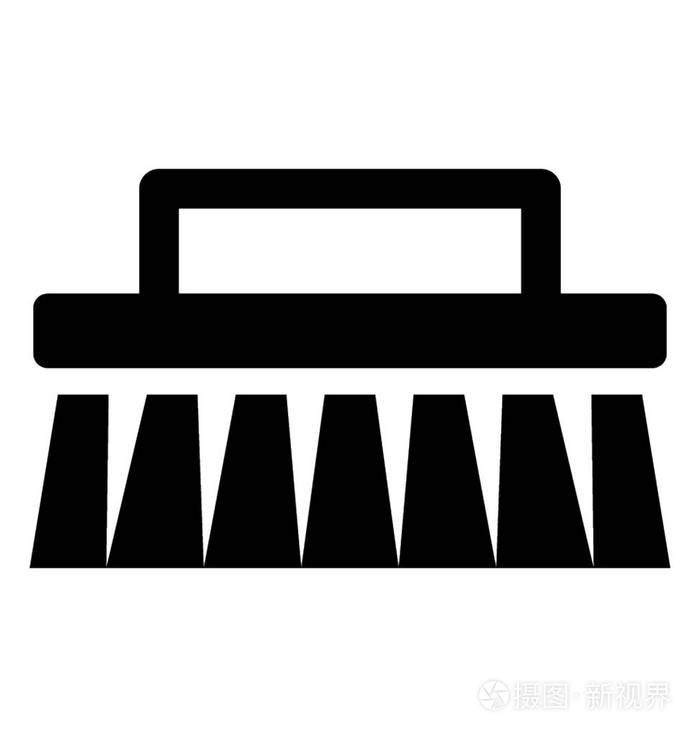 钢丝刷实心图标清洁刷