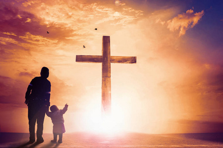 圣诞节概念:基督耶稣的十字架.照片